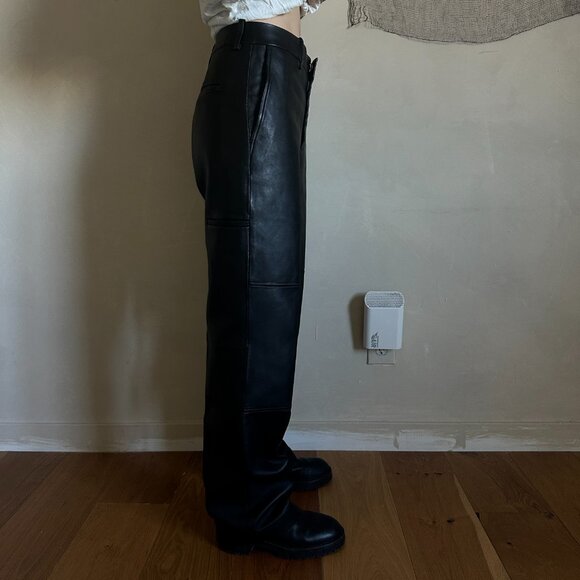 HELMUT LANG Baggy 90's- style Leather Carpenter Pants - 2024 - Picture 3 of 14